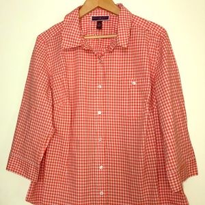 Karen Scott Women’s Peach and White Checkered